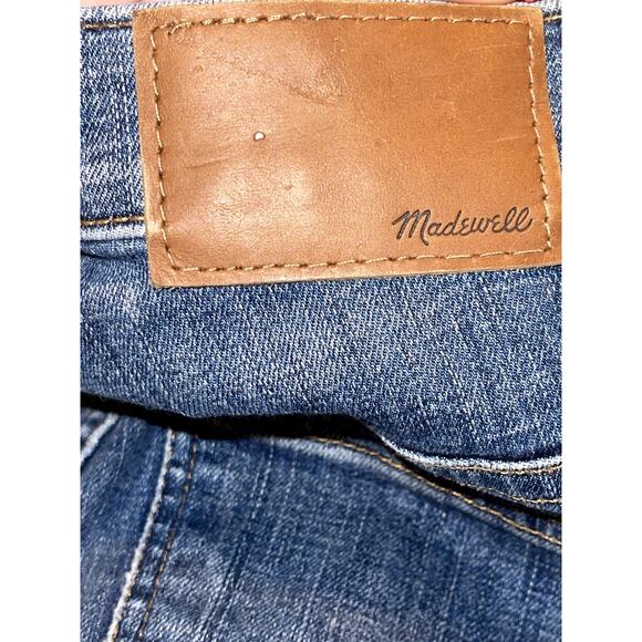 Madewell 10" High- Rise 'Drop Step' Skinny Denim Blue Jeans Distress Size 24 - Picture 6 of 8